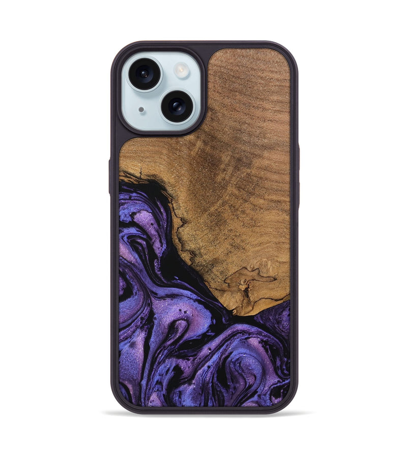 iPhone 15 Wood Phone Case - Melany (Purple, 746338)