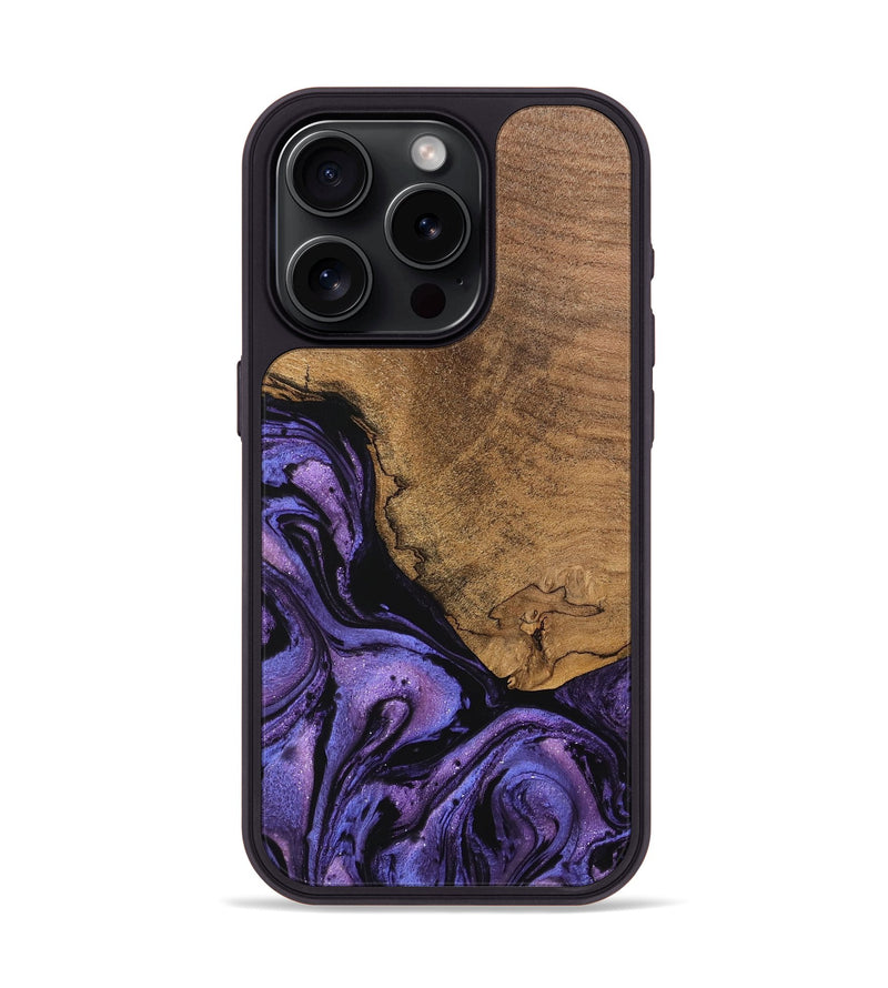 iPhone 15 Pro Wood Phone Case - Melany (Purple, 746338)