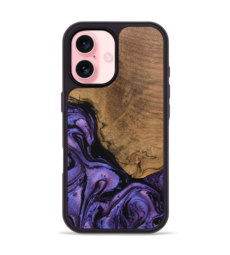 iPhone 16 Wood Phone Case - Melany (Purple, 746338)