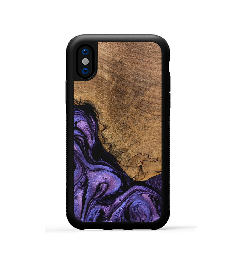 iPhone Xs Wood Phone Case - Melany (Purple, 746338)