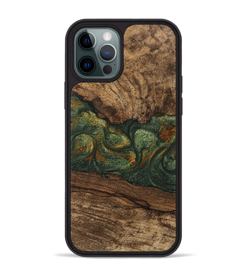 iPhone 12 Pro Max Wood Phone Case - Shanae (Green, 746345)