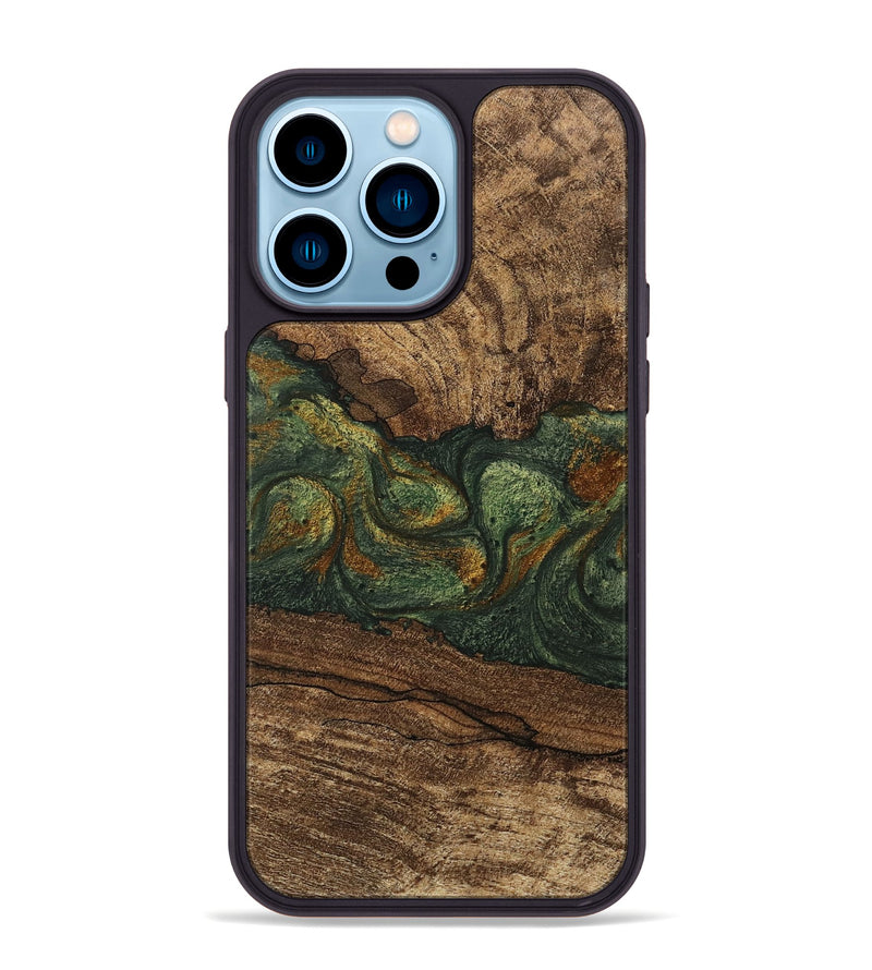 iPhone 14 Pro Max Wood Phone Case - Shanae (Green, 746345)