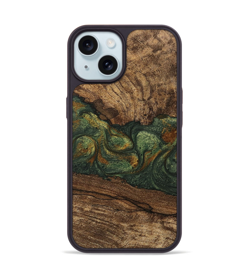 iPhone 15 Wood Phone Case - Shanae (Green, 746345)