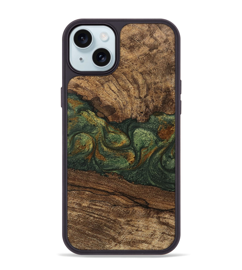 iPhone 15 Plus Wood Phone Case - Shanae (Green, 746345)