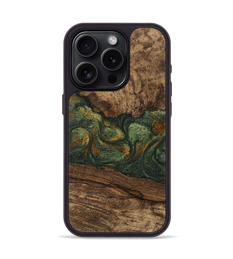 iPhone 15 Pro Wood Phone Case - Shanae (Green, 746345)