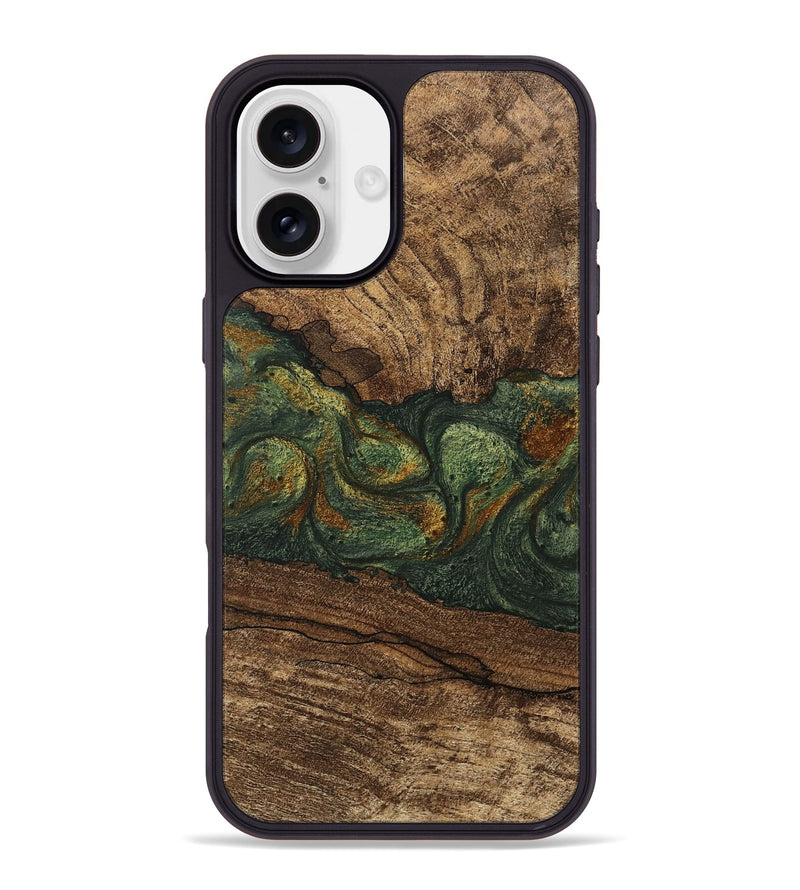 iPhone 16 Plus Wood Phone Case - Shanae (Green, 746345)