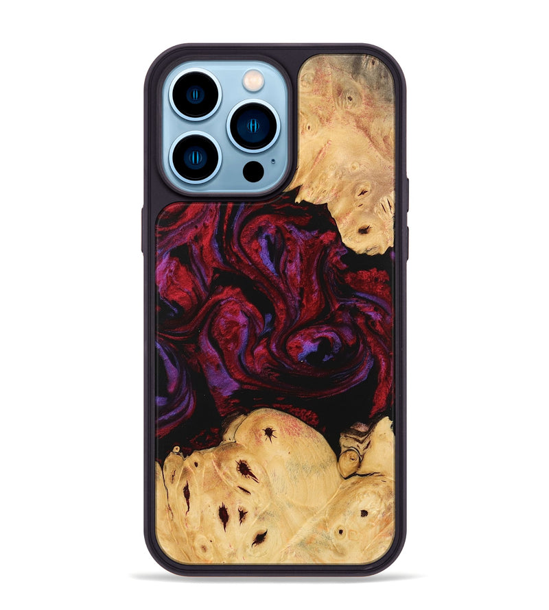 iPhone 14 Pro Max Wood Phone Case - Clem (Red, 746346)