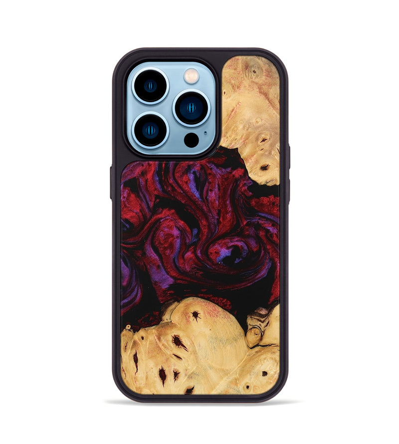 iPhone 14 Pro Wood Phone Case - Clem (Red, 746346)