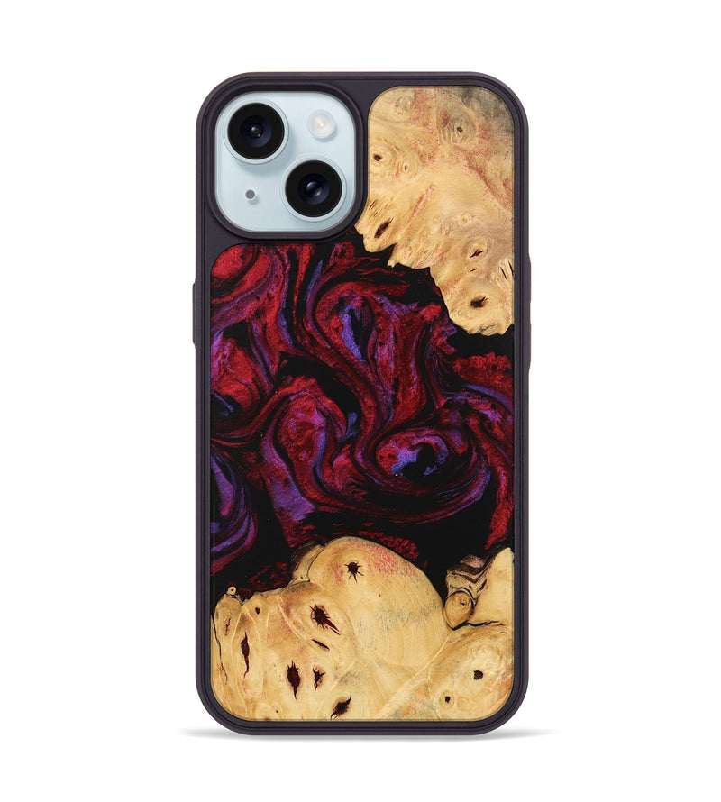 iPhone 15 Wood Phone Case - Clem (Red, 746346)