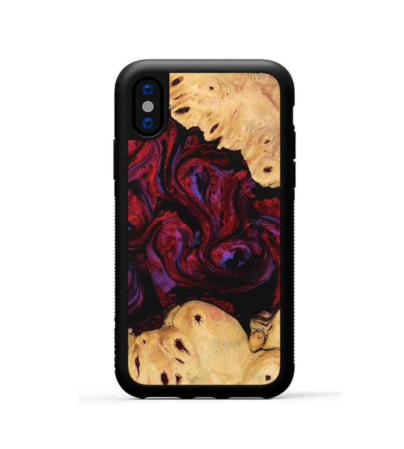 iPhone Xs Wood Phone Case - Clem (Red, 746346)