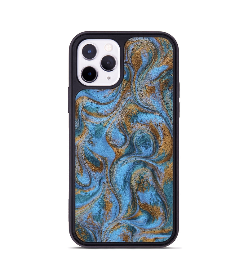 iPhone 11 Pro ResinArt Phone Case - Azrael (Teal & Gold, 746351)