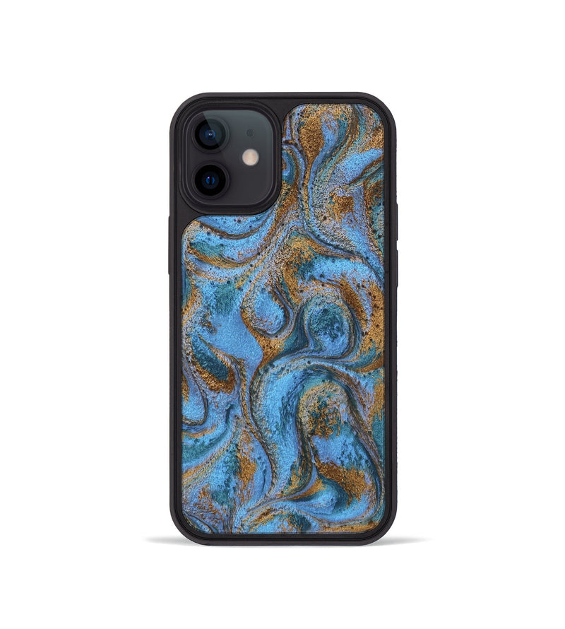 iPhone 12 mini ResinArt Phone Case - Azrael (Teal & Gold, 746351)