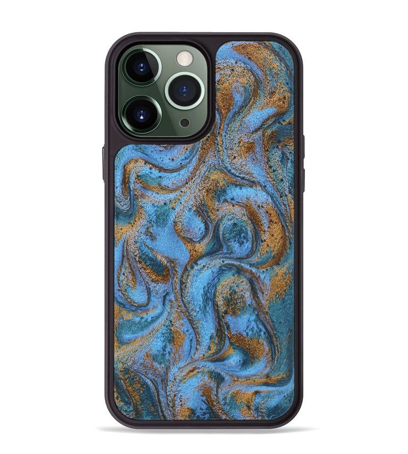 iPhone 13 Pro Max ResinArt Phone Case - Azrael (Teal & Gold, 746351)