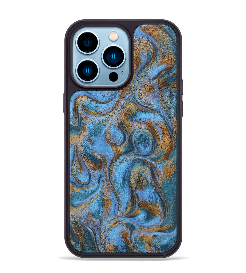 iPhone 14 Pro Max ResinArt Phone Case - Azrael (Teal & Gold, 746351)