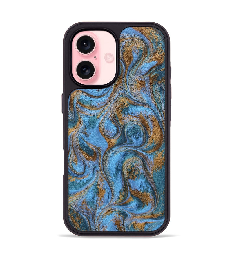 iPhone 16 ResinArt Phone Case - Azrael (Teal & Gold, 746351)