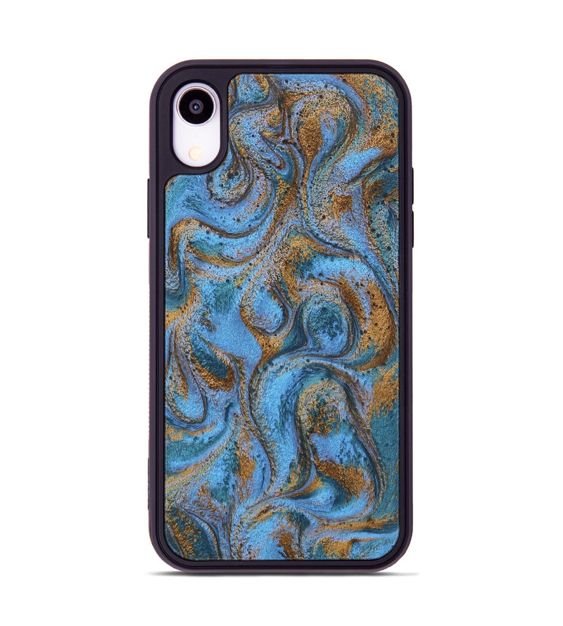 iPhone Xr ResinArt Phone Case - Azrael (Teal & Gold, 746351)