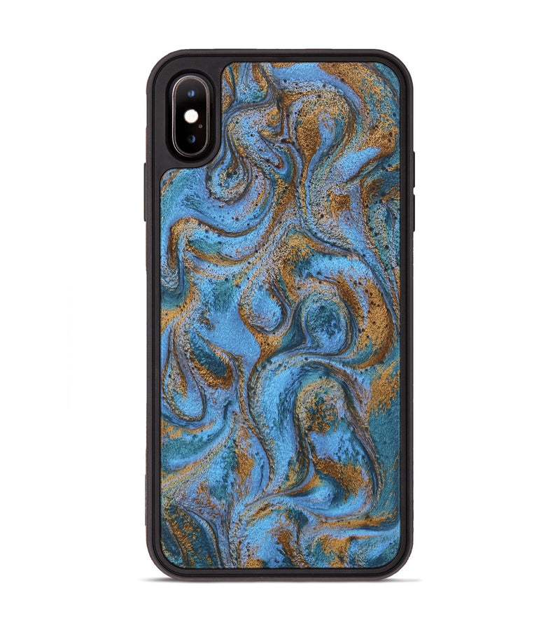 iPhone Xs Max ResinArt Phone Case - Azrael (Teal & Gold, 746351)