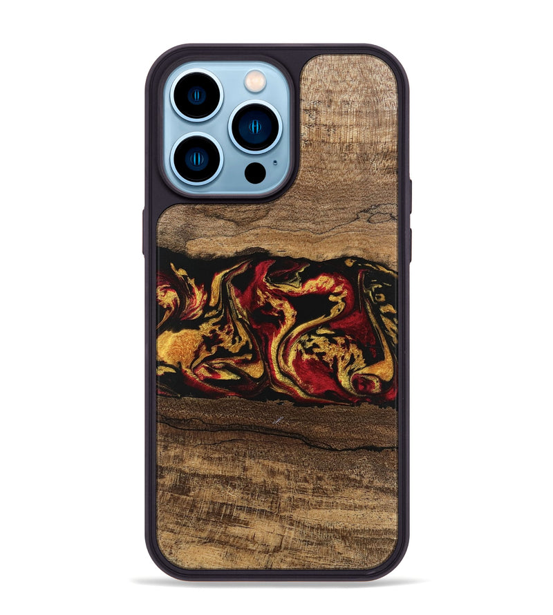 iPhone 14 Pro Max Wood Phone Case - Keenan (Red, 746352)