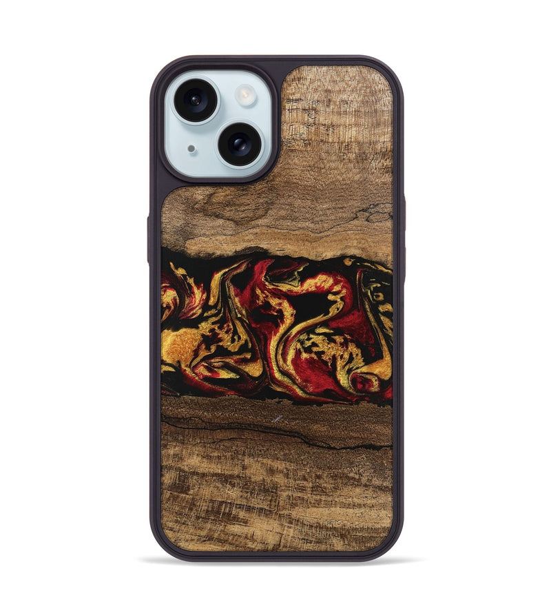 iPhone 15 Wood Phone Case - Keenan (Red, 746352)