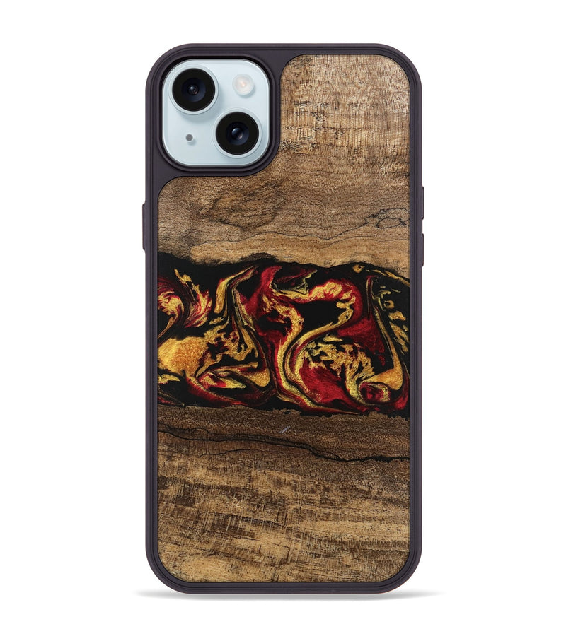 iPhone 15 Plus Wood Phone Case - Keenan (Red, 746352)