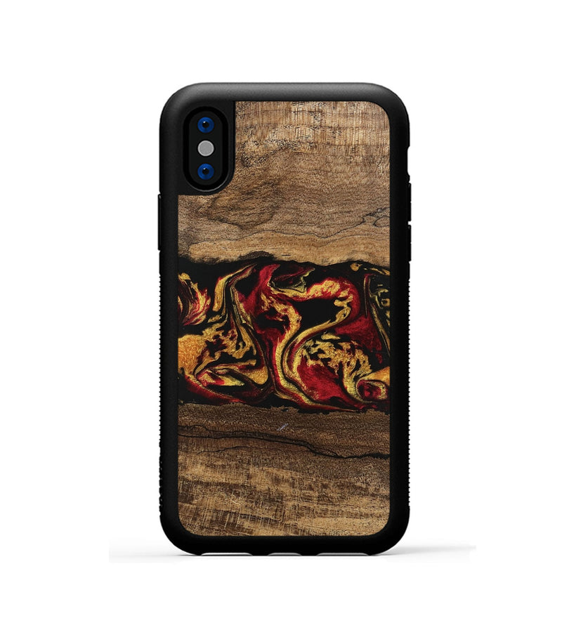 iPhone Xs Wood Phone Case - Keenan (Red, 746352)