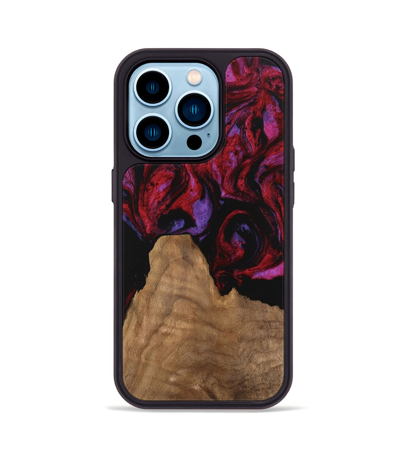 iPhone 14 Pro Wood Phone Case - Octavio (Red, 746353)