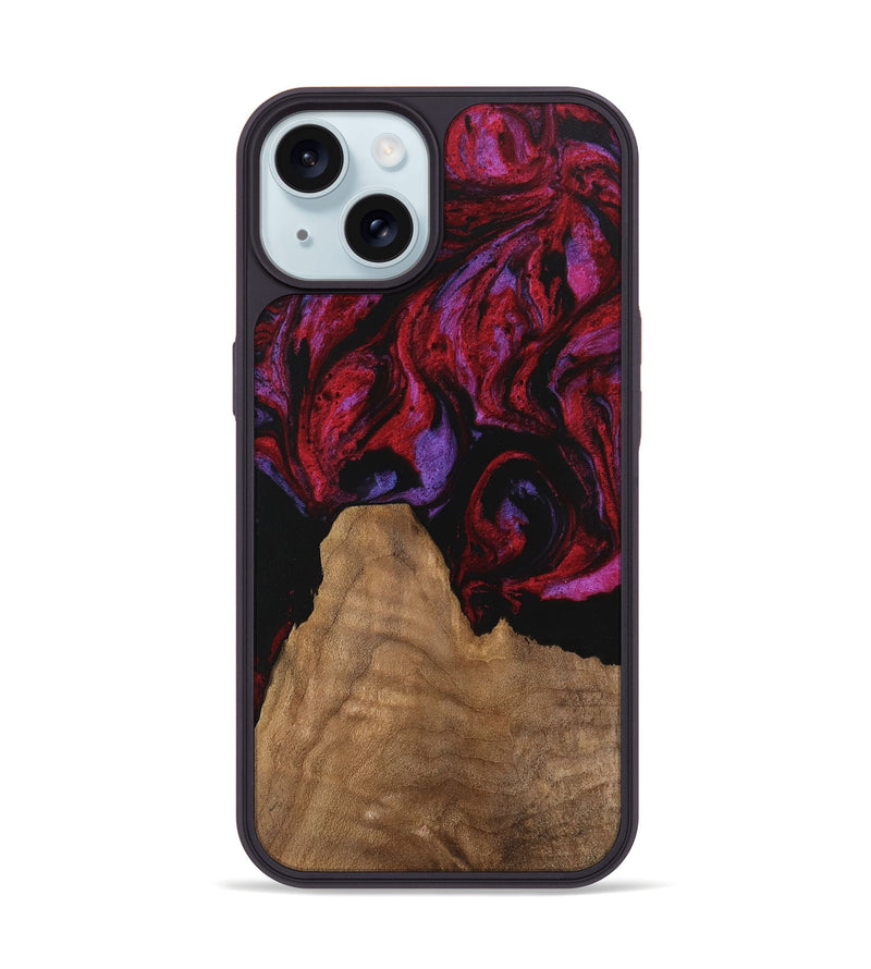 iPhone 15 Wood Phone Case - Octavio (Red, 746353)