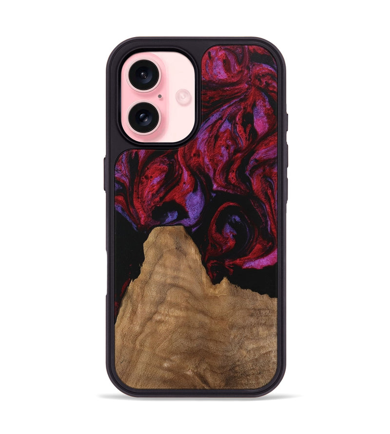 iPhone 16 Wood Phone Case - Octavio (Red, 746353)