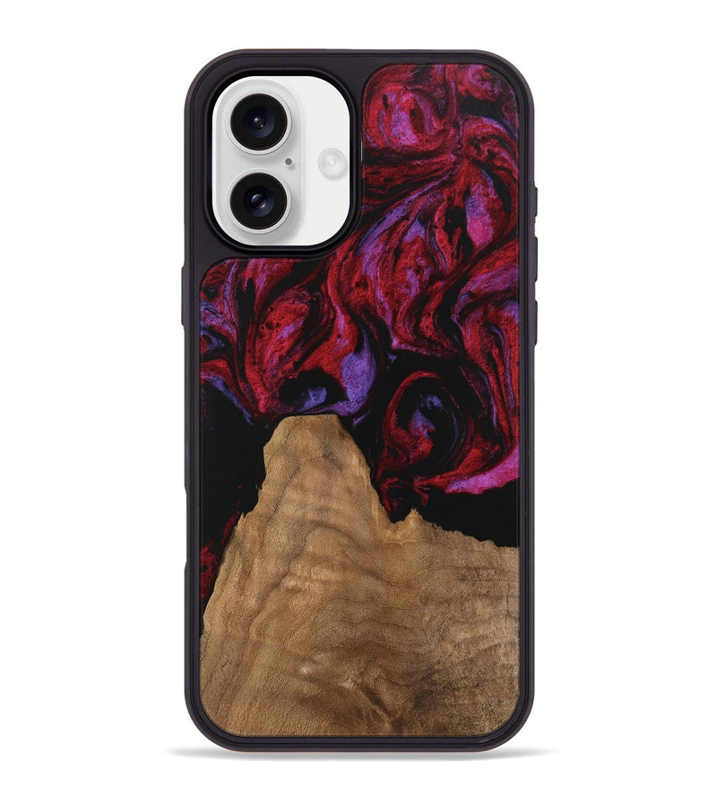 iPhone 16 Plus Wood Phone Case - Octavio (Red, 746353)