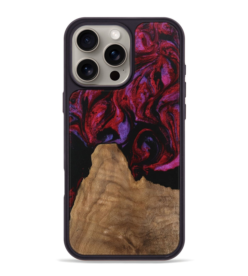 iPhone 16 Pro Max Wood Phone Case - Octavio (Red, 746353)