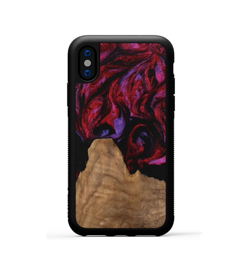 iPhone Xs Wood Phone Case - Octavio (Red, 746353)