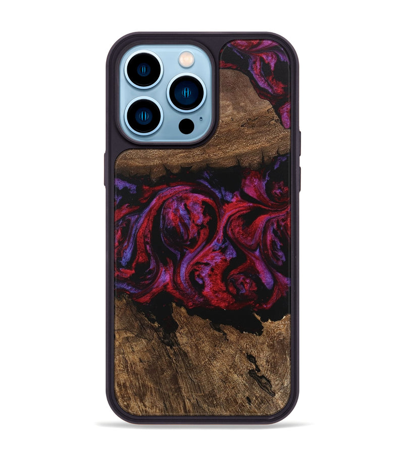 iPhone 14 Pro Max Wood Phone Case - Aileen (Red, 746354)