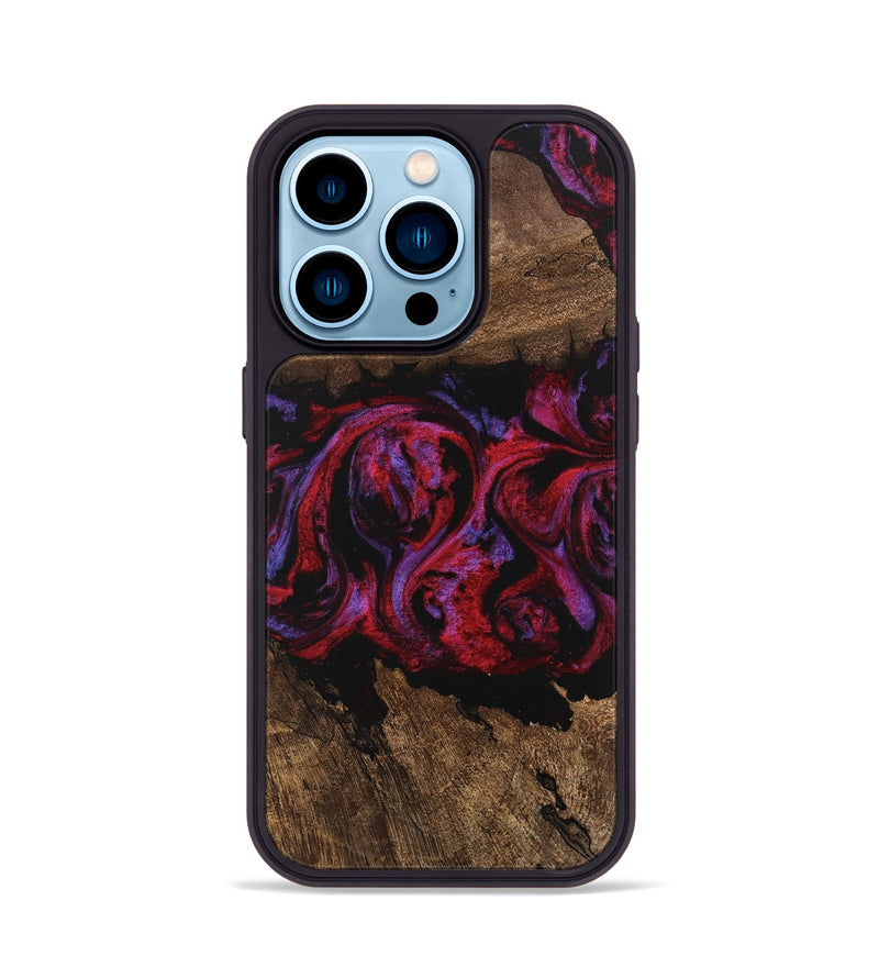 iPhone 14 Pro Wood Phone Case - Aileen (Red, 746354)