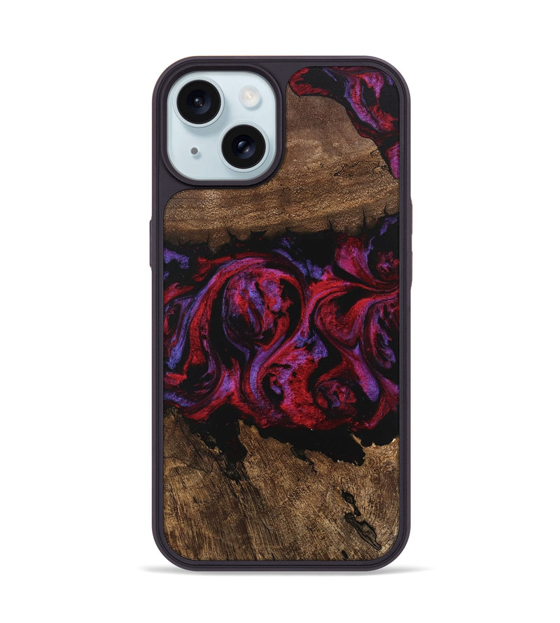 iPhone 15 Wood Phone Case - Aileen (Red, 746354)