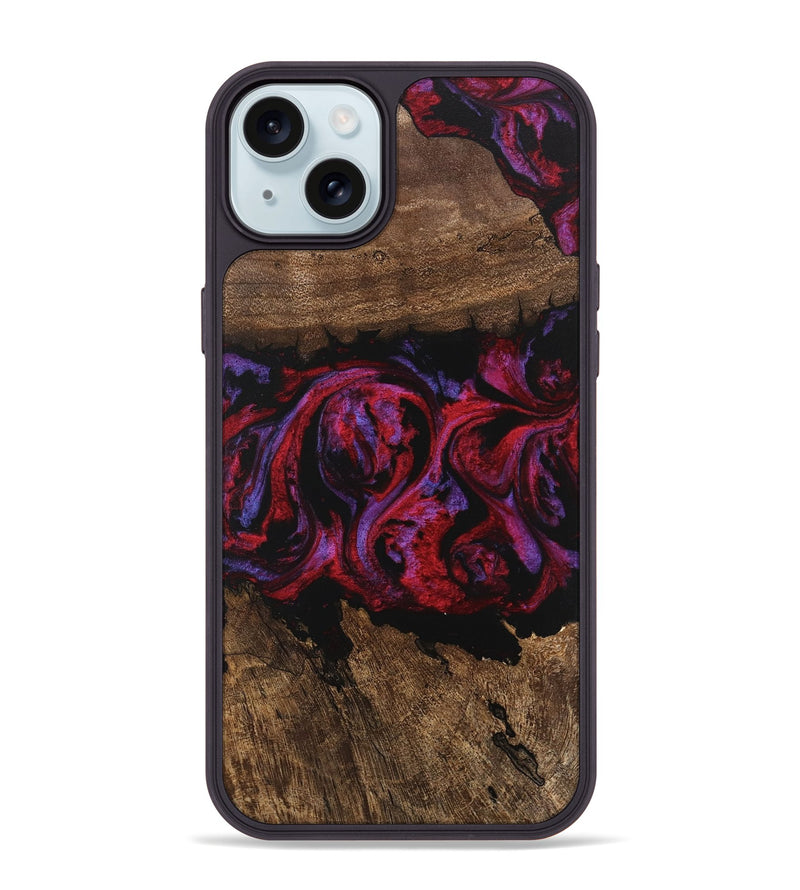 iPhone 15 Plus Wood Phone Case - Aileen (Red, 746354)