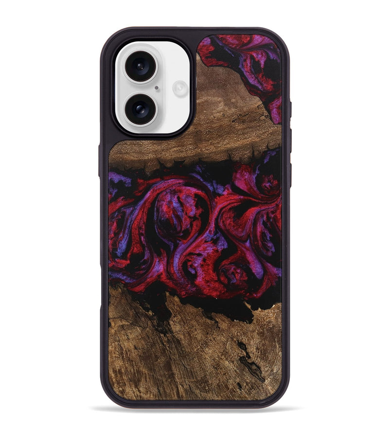 iPhone 16 Plus Wood Phone Case - Aileen (Red, 746354)