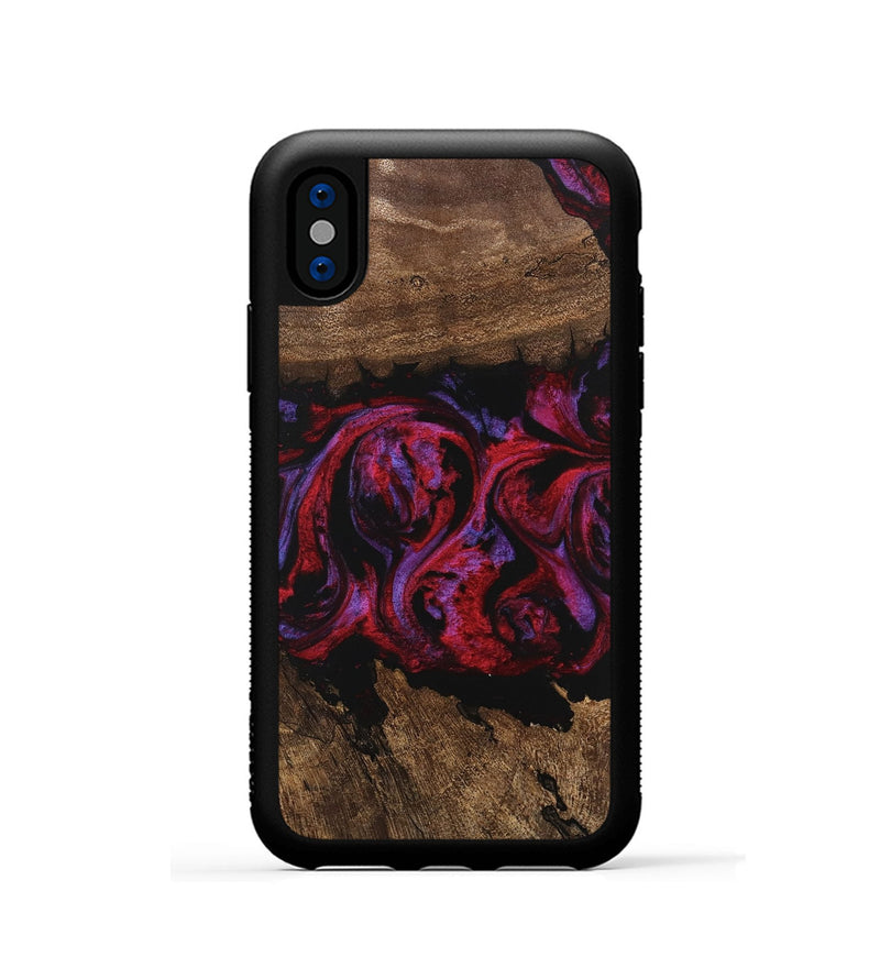 iPhone Xs Wood Phone Case - Aileen (Red, 746354)