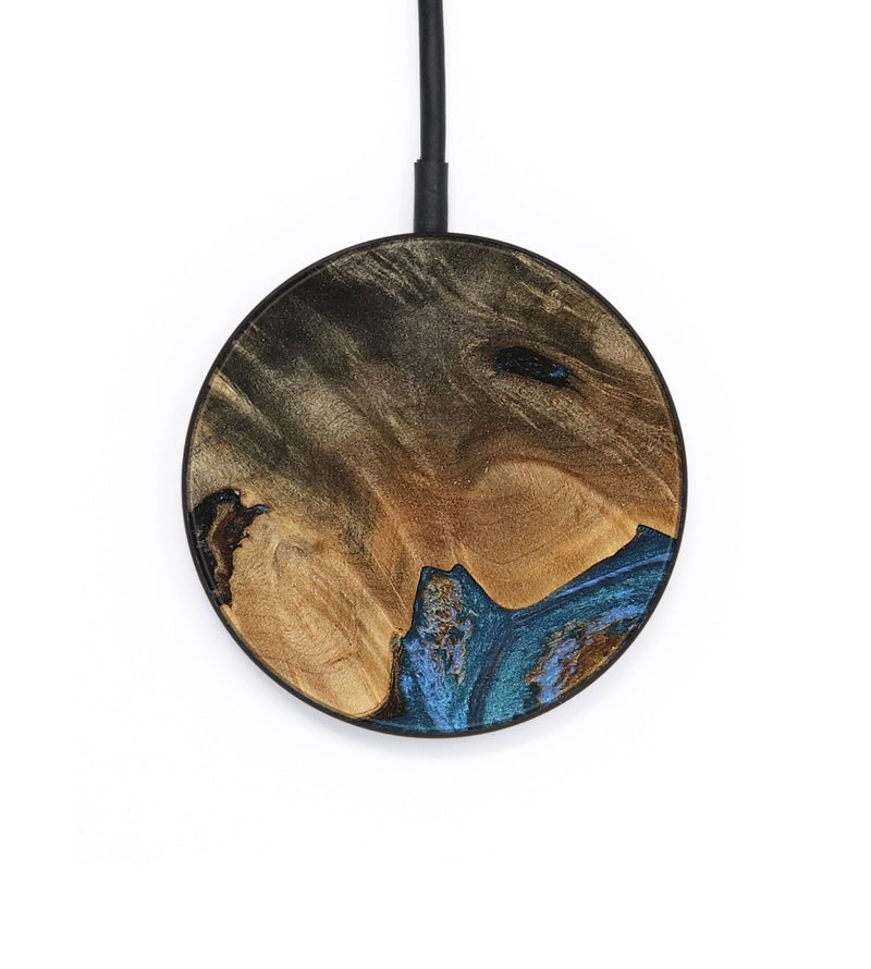 Circle Wood Wireless Charger - Denisse (Teal & Gold, 746355)