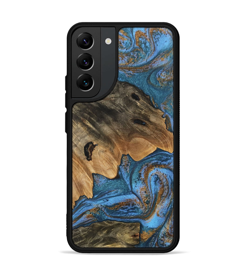 Galaxy S22 Plus Wood Phone Case - Denisse (Teal & Gold, 746355)