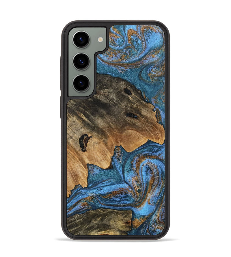 Galaxy S23 Plus Wood Phone Case - Denisse (Teal & Gold, 746355)