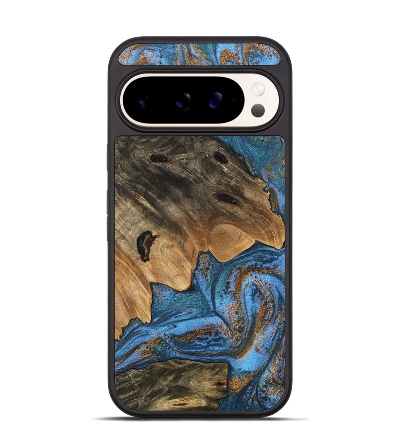 Pixel 9 Wood Phone Case - Denisse (Teal & Gold, 746355)