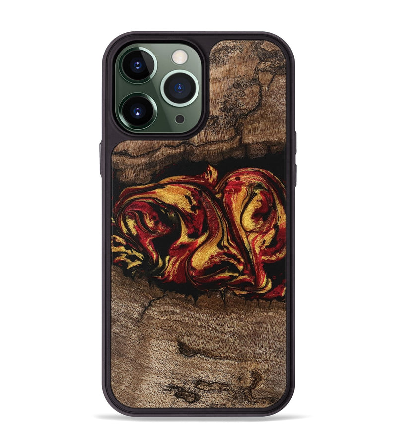 iPhone 13 Pro Max Wood Phone Case - Jaleel (Red, 746356)