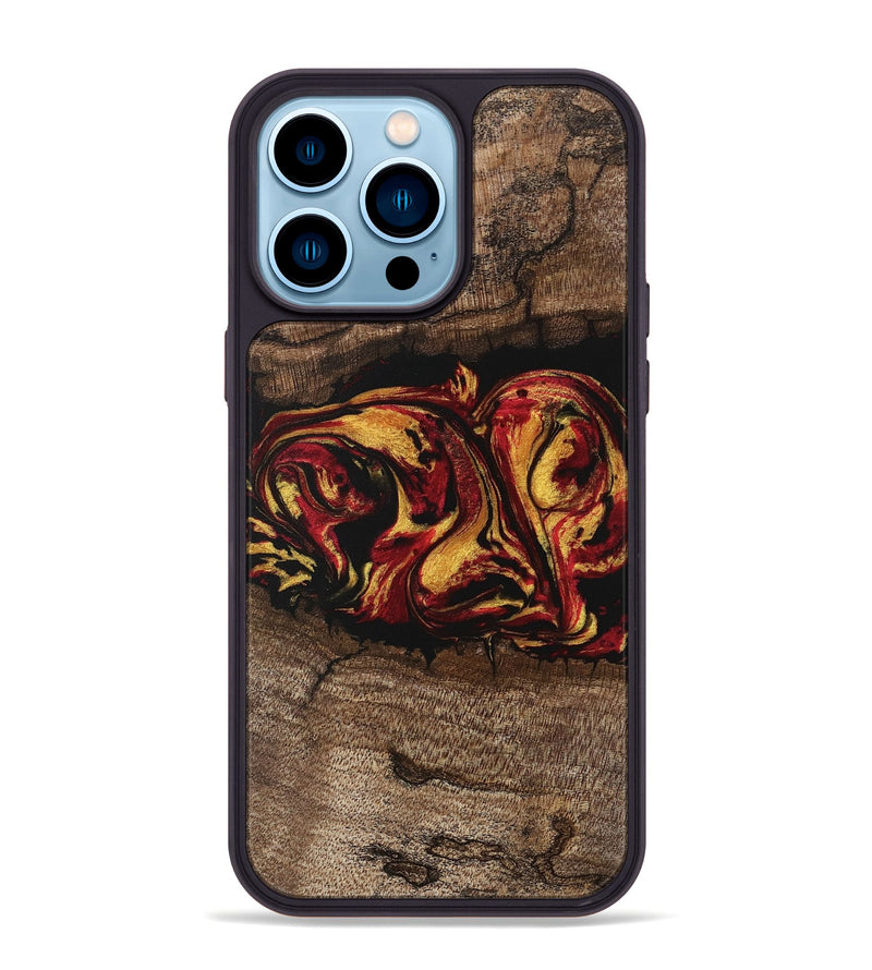 iPhone 14 Pro Max Wood Phone Case - Jaleel (Red, 746356)