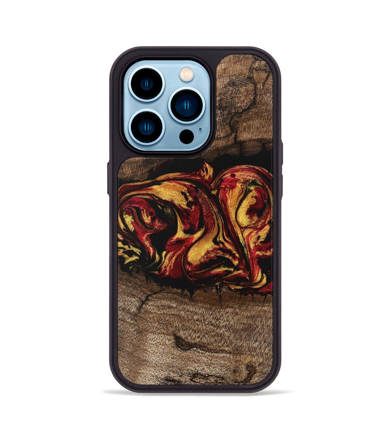 iPhone 14 Pro Wood Phone Case - Jaleel (Red, 746356)