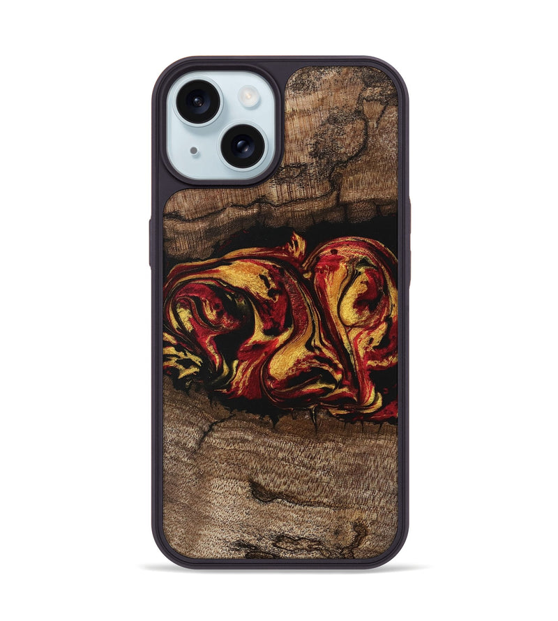 iPhone 15 Wood Phone Case - Jaleel (Red, 746356)