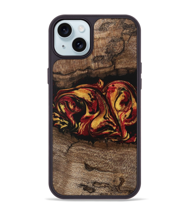 iPhone 15 Plus Wood Phone Case - Jaleel (Red, 746356)