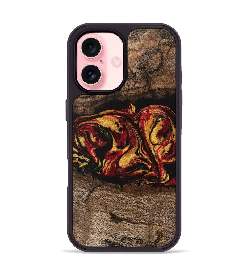 iPhone 16 Wood Phone Case - Jaleel (Red, 746356)