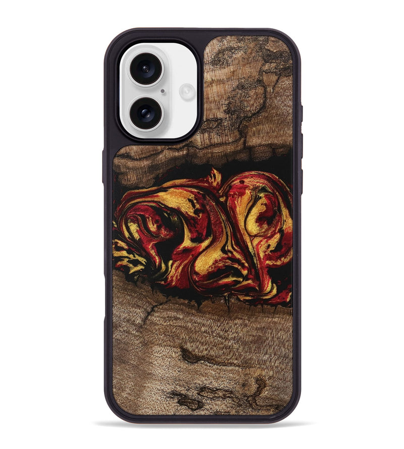 iPhone 16 Plus Wood Phone Case - Jaleel (Red, 746356)