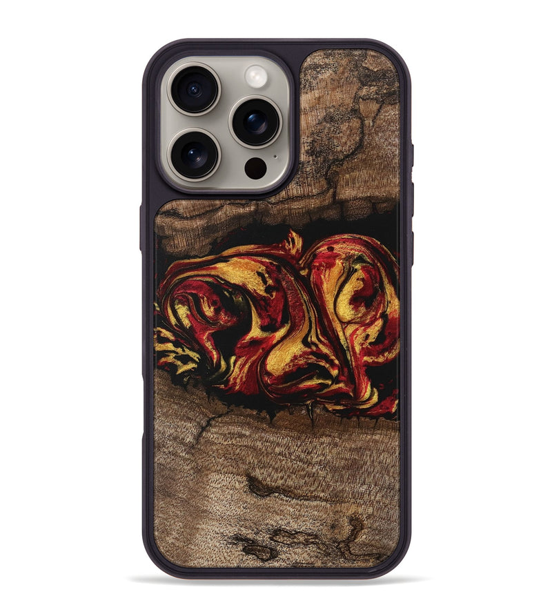 iPhone 16 Pro Max Wood Phone Case - Jaleel (Red, 746356)