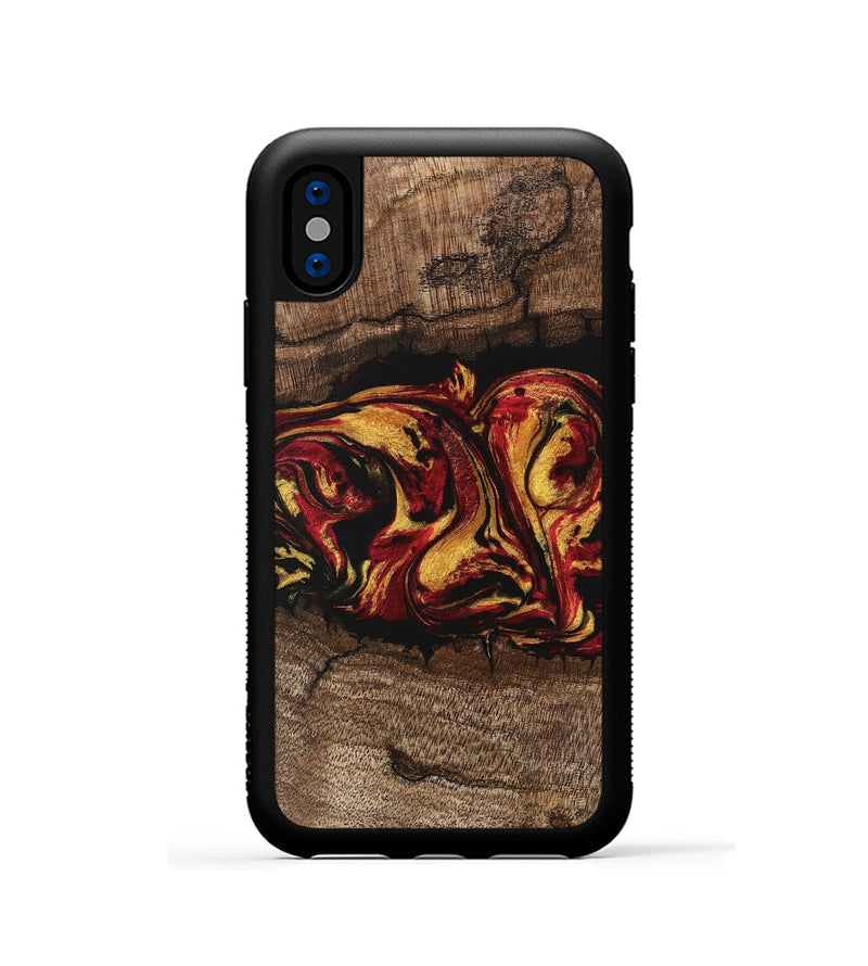 iPhone Xs Wood Phone Case - Jaleel (Red, 746356)